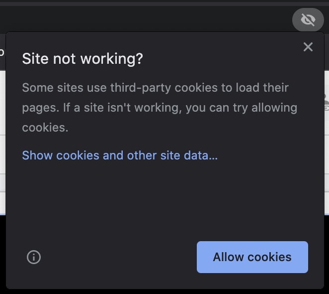 allowing third-party cookies on google chrome