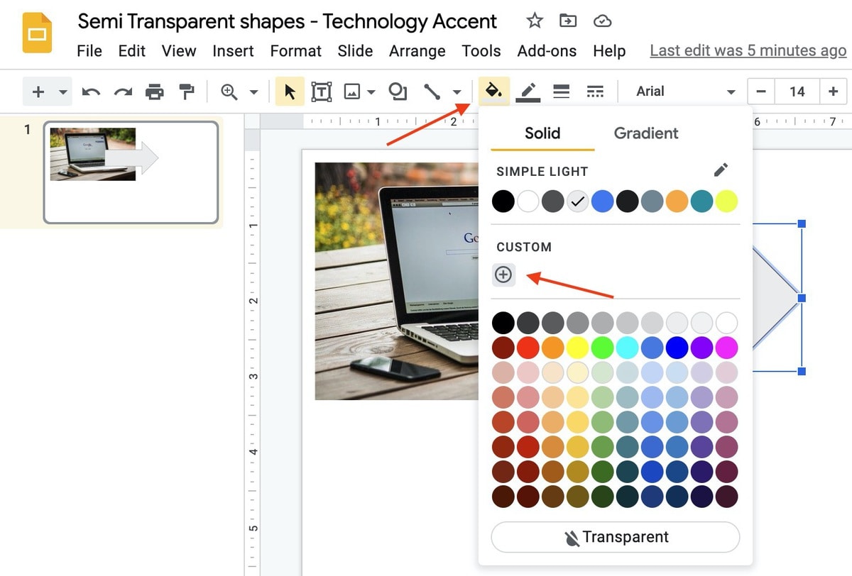 How To Make A Shape Semi Transparent In Google Slides