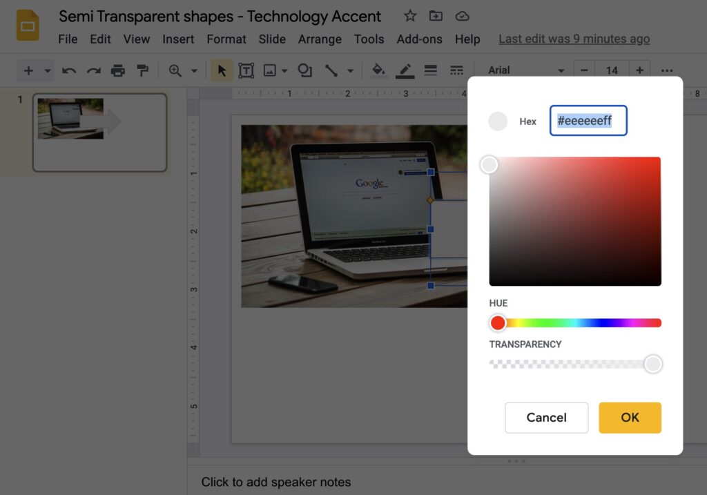 How To Make A Shape Semi Transparent In Google Slides