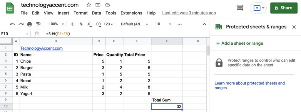 Protected sheets & Ranges