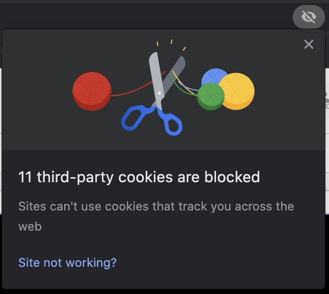 third-party cookies blocked on google chrome