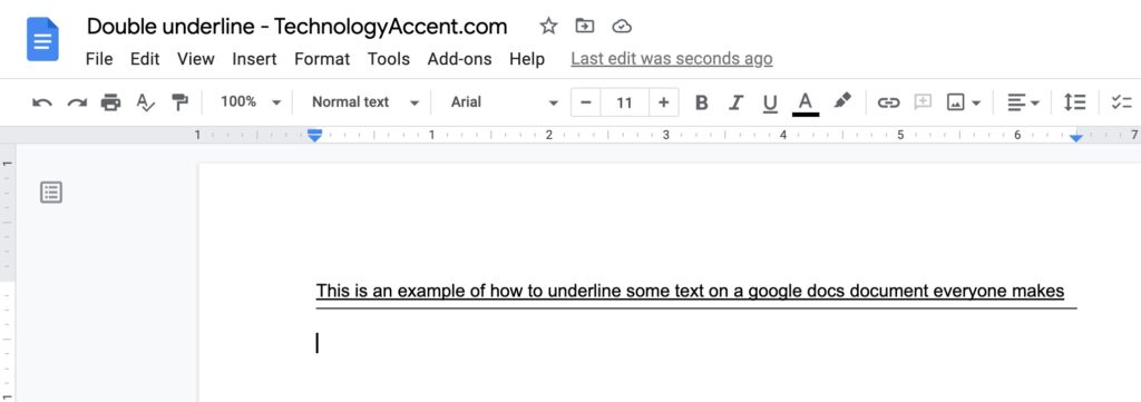 Double Underline Google Docs Result