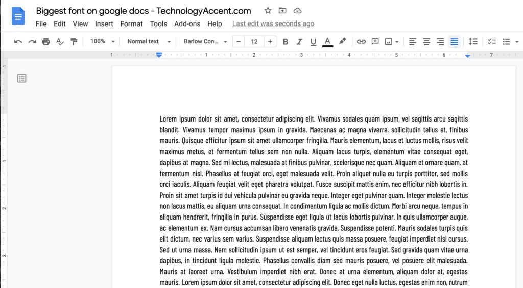 Google Docs Barlow Condensed Font