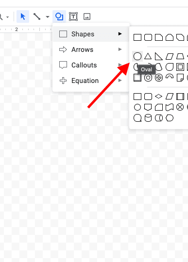 Google Docs Drawing Oval Shape Icon