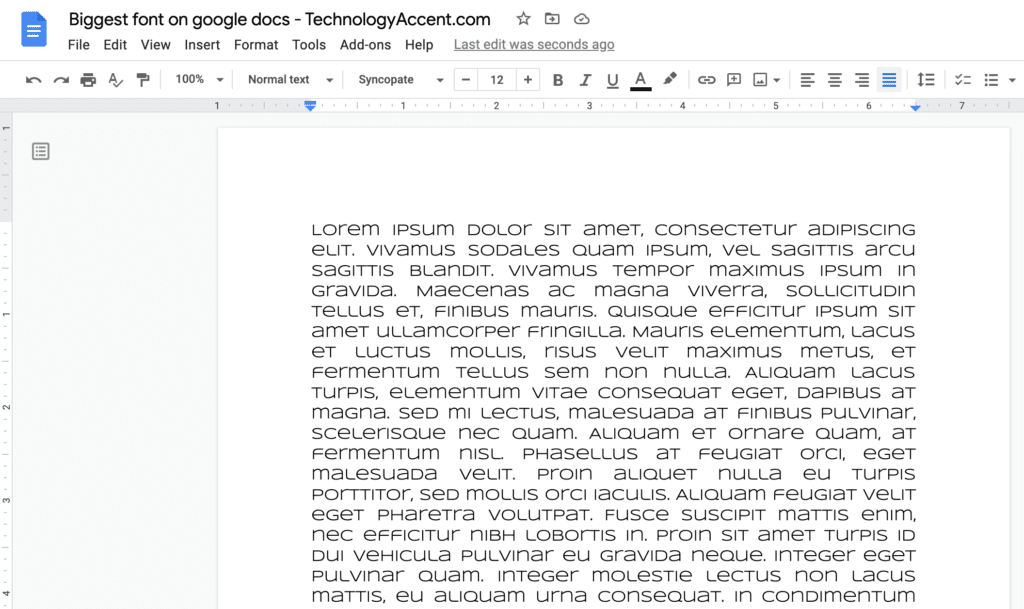 Google Docs Syncopate Font