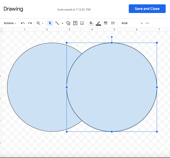 Google Docs Venn Diagram Drawing Second Oval