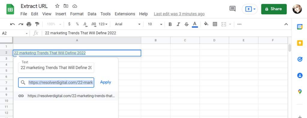 Google Sheets Extract Url By Editing Hyperlink