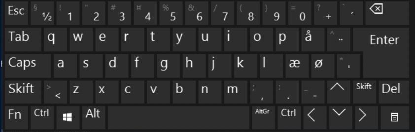 Windows Virtual Keyboard With Dansk Layout
