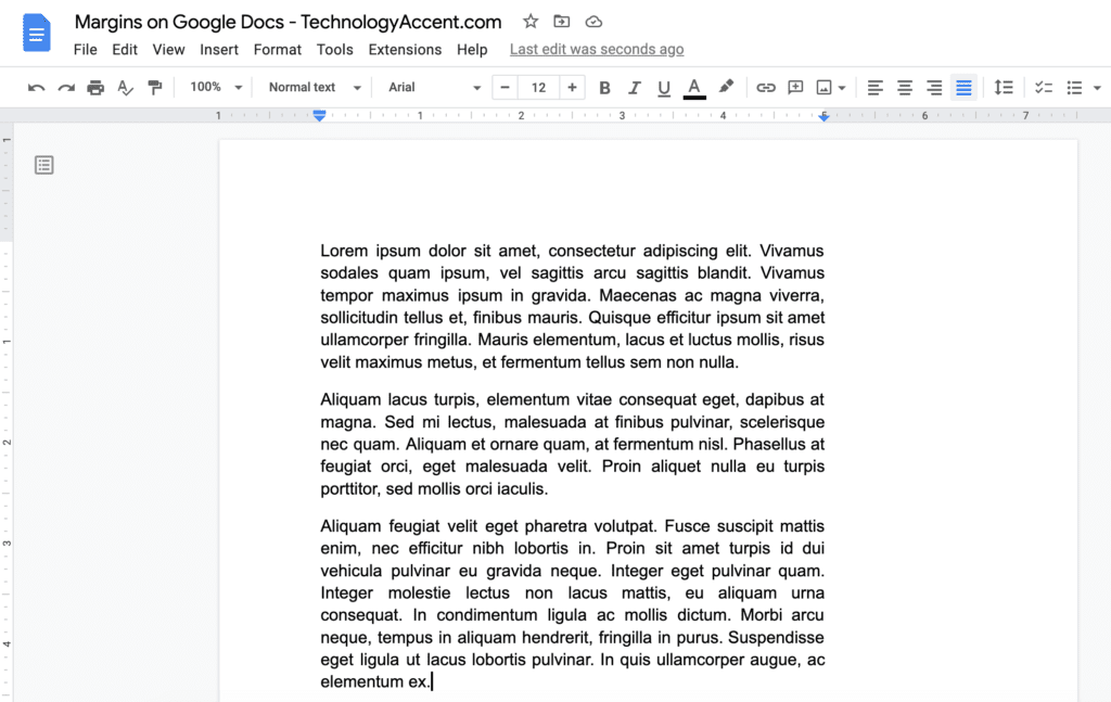 Google Doc With Big Right Margin