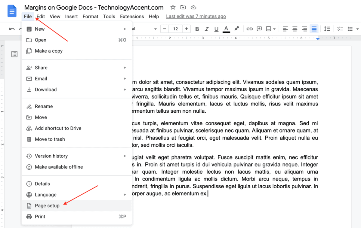 How to put 1 inch margins on Google Docs - Step by step - Technology Accent