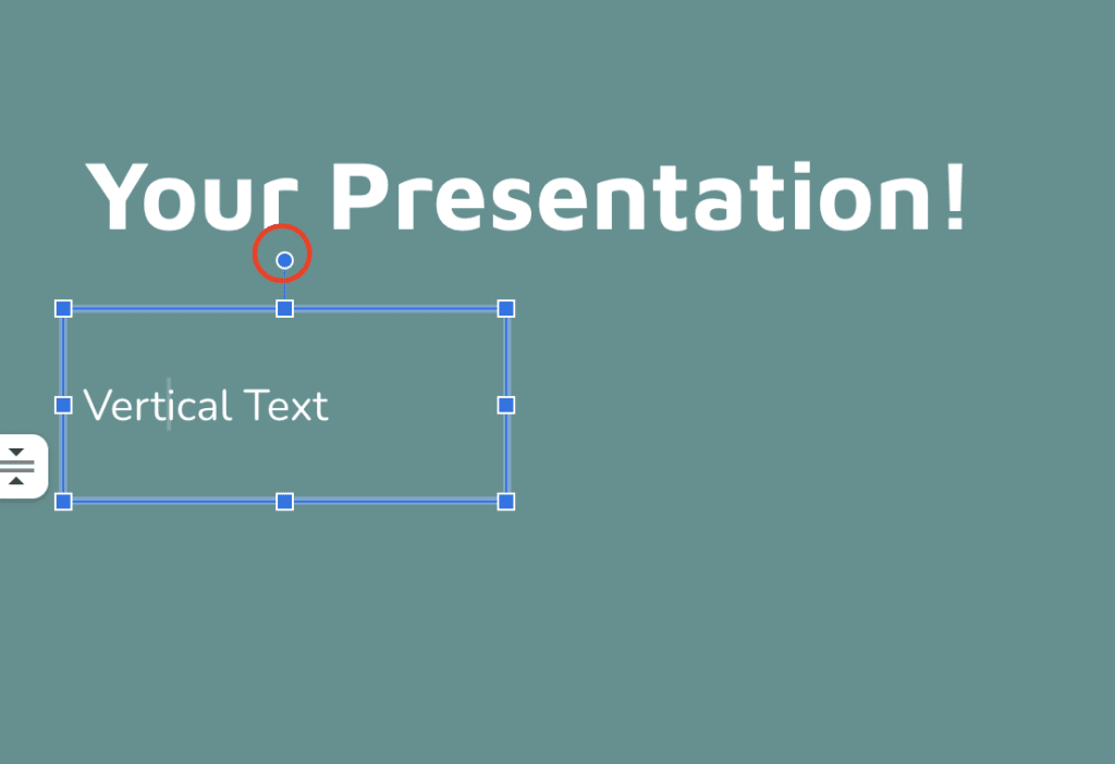 Google Slides Text Box Rotation Handle