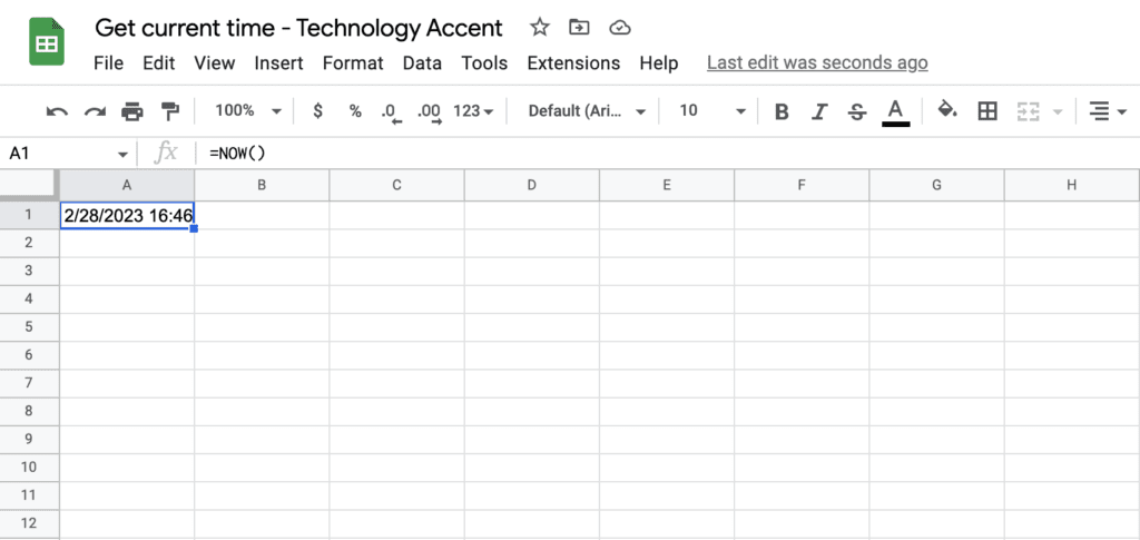 Now Function Example